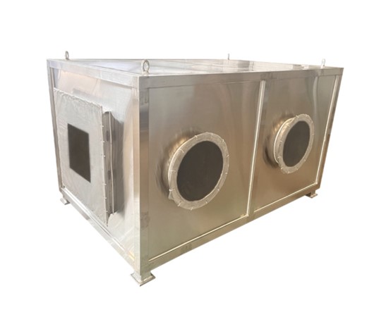Close-up diagram of the radiation section and high-temperature resistant corrugated tubes